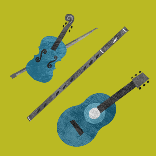 fiddle, flute and guitar by lizzy doe