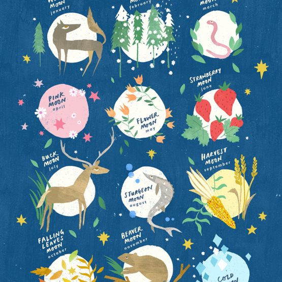full moons of the year by lizzy doe