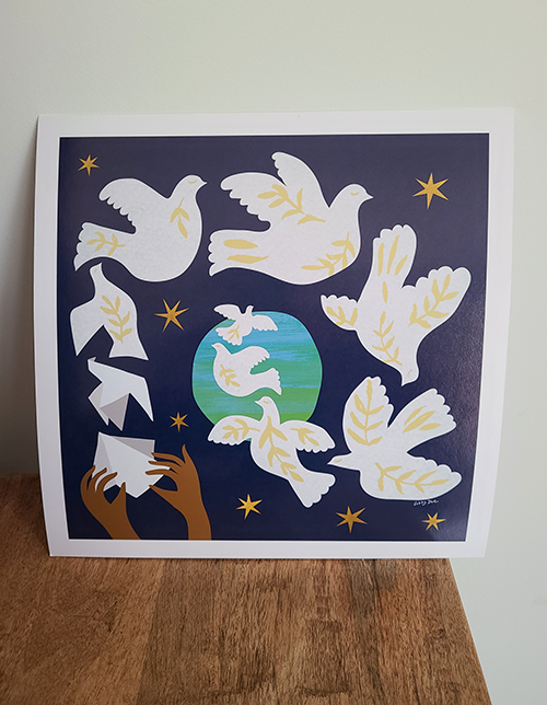 Crafting Peace illustration by Lizzy Doe giclée print